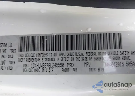 2016 Jeep Wrangler Unlimited 75Th Anniversary z USA, uszkodzony, nr VIN 1C4HJWEG7GL245590